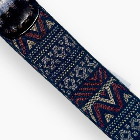 A&F Abercrombie & Fitch Men's Aztec Woven D-Ring Belt S/M 40.5" x 1.5" - Picture 2 of 6